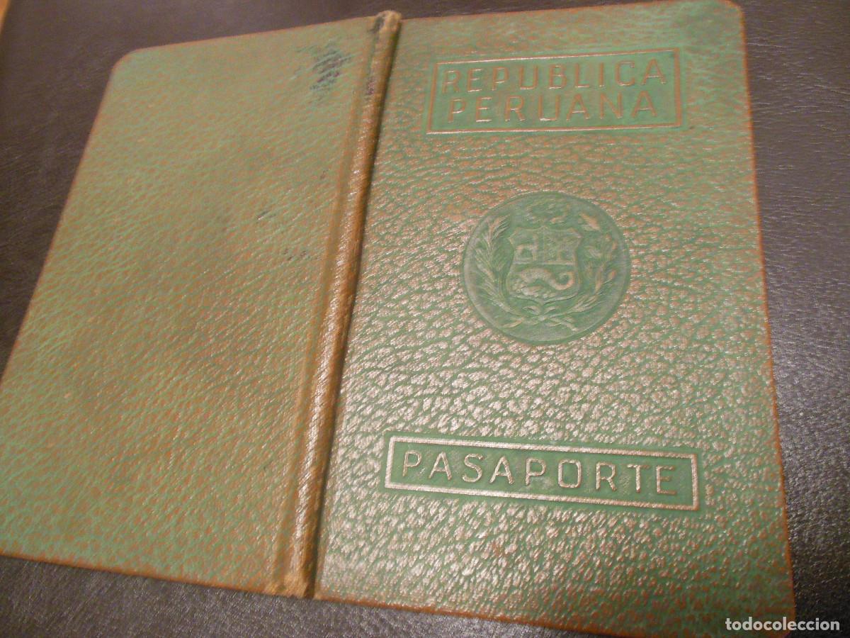 Documentos antiguos: 1949 CARNET PASAPORTE PER&Uacute; - VARIOS SELLOS ESPA&Ntilde;A