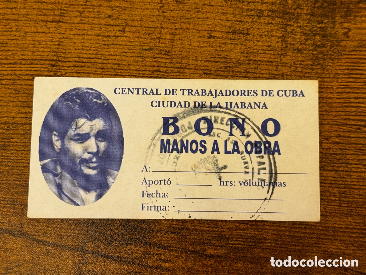 Documentos antiguos: Peque&ntilde;o Bono de la Central de Trabajadores de Cuba. Che Guevara