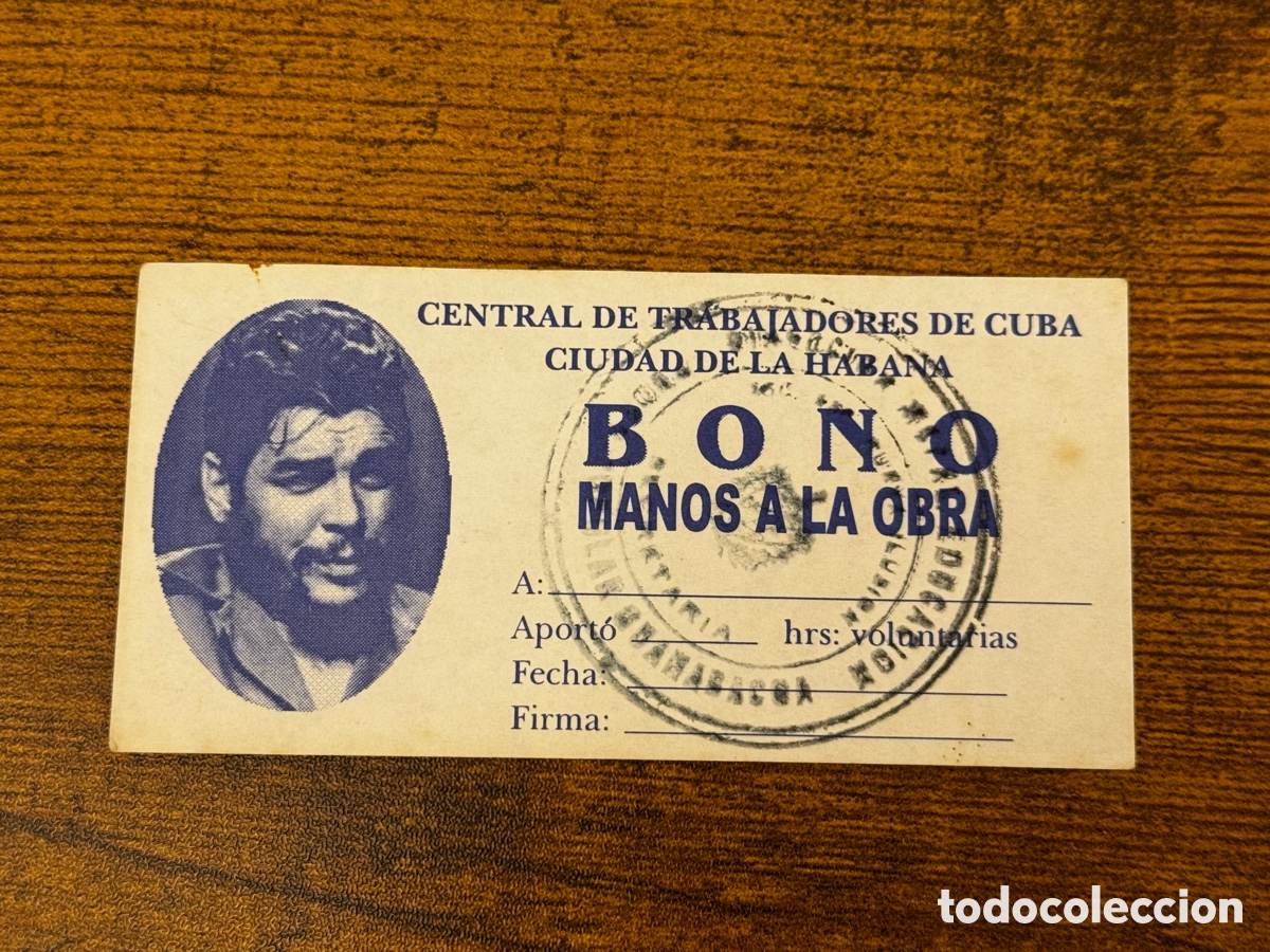 Documentos antiguos: Peque&ntilde;o Bono de la Central de Trabajadores de Cuba. Che Guevara