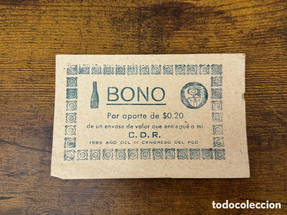 Documentos antiguos: Bono Aporte CDR 20 centavos. Cuba Socialista