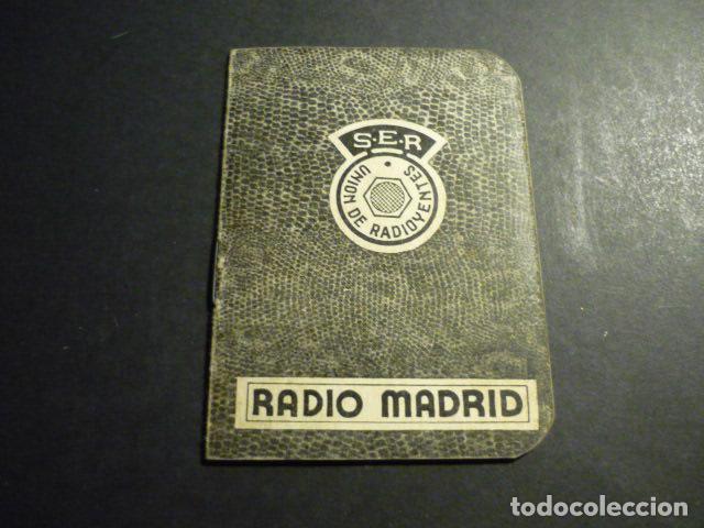 Documentos antiguos: RADIO MADRID CADENA SER CARNET DE ABONADO 1952 - Foto 1