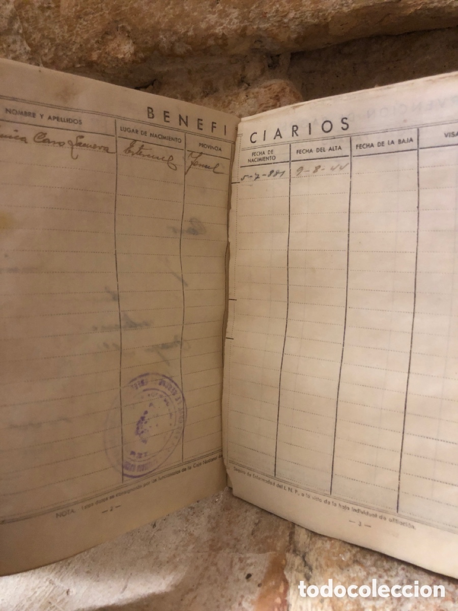 Documentos antiguos: Documento caja nacional seguro enfermedad - Foto 3