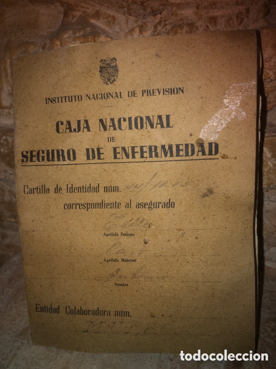 Documentos antiguos: Documento caja nacional seguro enfermedad