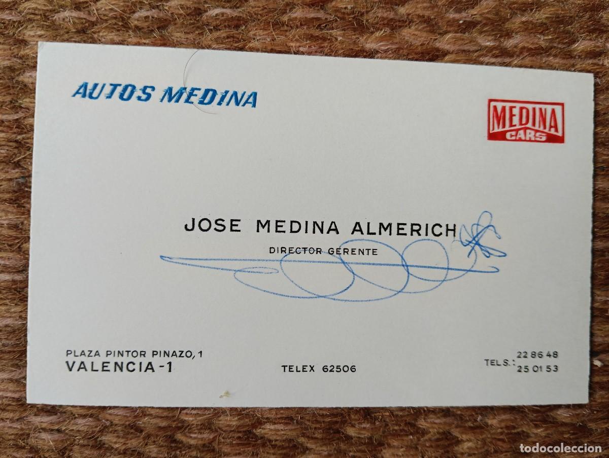 Documentos antiguos: AUTOS MEDINA - TARJETA DE VISITA
