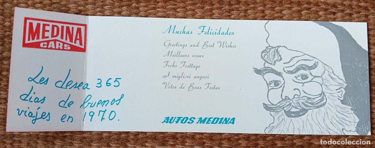Documentos antiguos: AUTOS MEDINA - TARJETA DE NAVIDAD - Foto 2