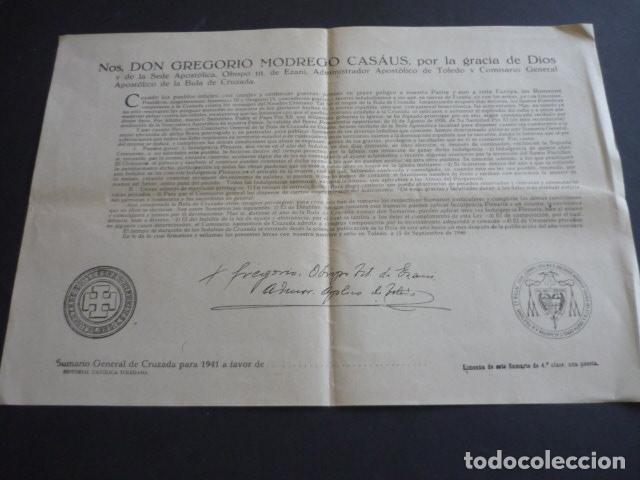Old Documents: BULA DE CRUZADA TOLEDO 1940