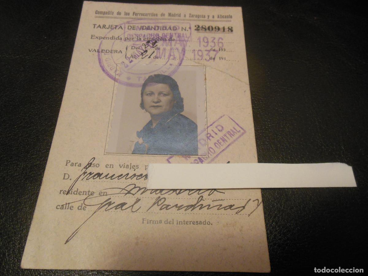 Alte Dokumente: 1936 A 1937 COMPA&Ntilde;IA DE LOS FERROCARRILES CARNET FERROCARRIL MADRID ZARAGOZA ALICANTE