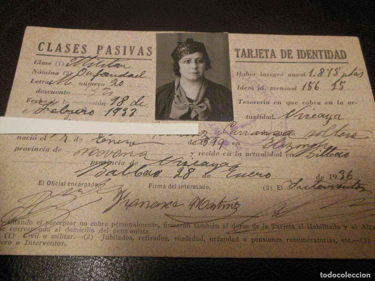 Documents Anciens: 1936 CARNET CLASES PASIVAS MILITAR CON SELLO