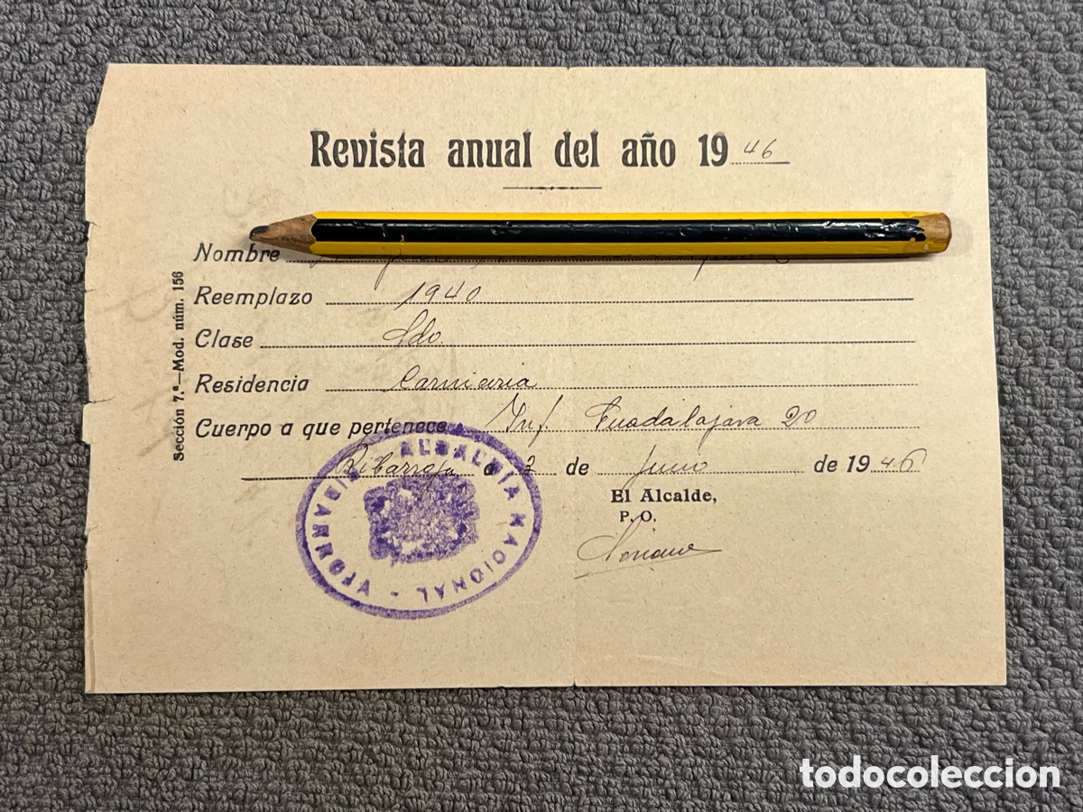 Documenti antichi: RIBARROJA DEL TURIA ALCALD&Iacute;A NACIONAL.. Revista anual.. Cuerpo.. Infanter&iacute;a Guadalajara (a.1946)