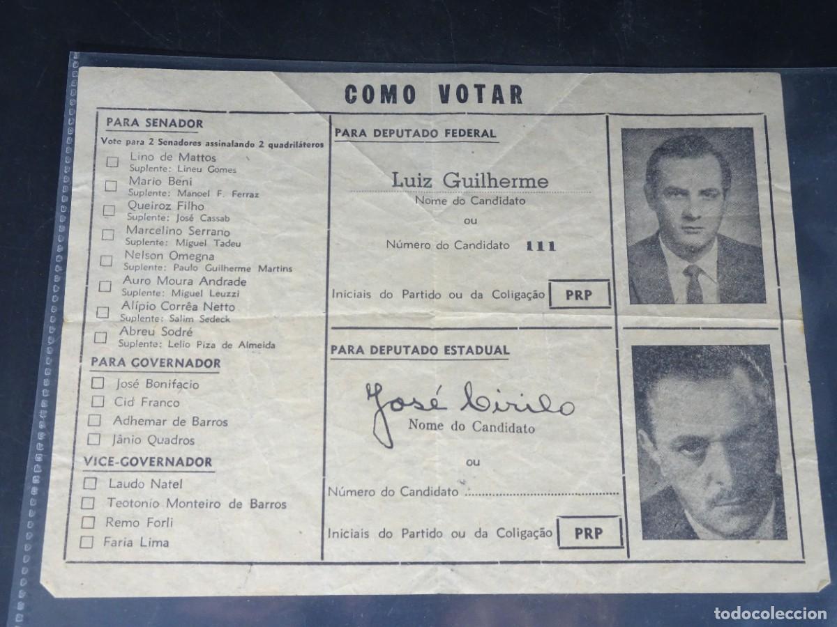 Documenti antichi: ANTIGUA PAPELETA PROPAGANDA ELECTORAL, BRASIL, INFORMACI&Oacute;N PRP (PARTIDO REPUBLICANO PROGRESISTA)