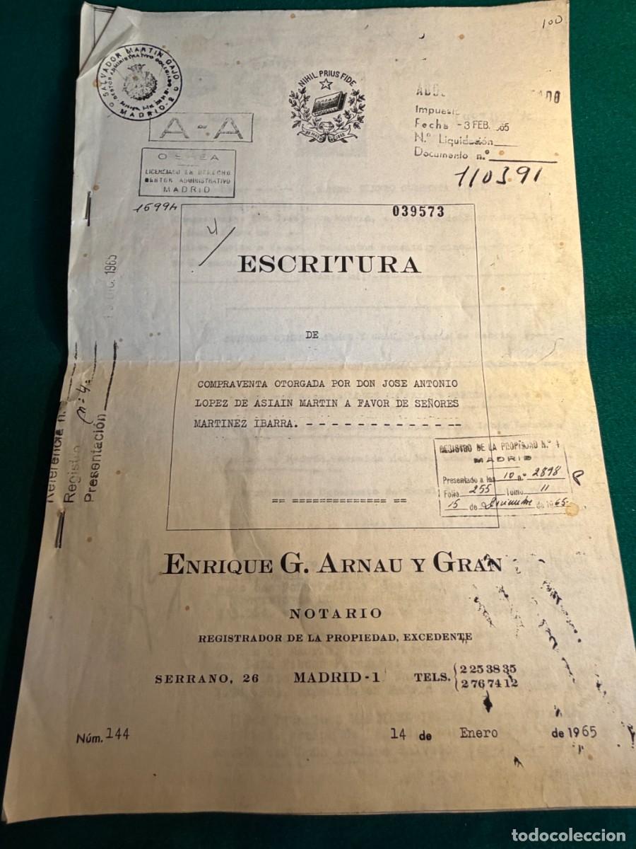 Documenti antichi: P- ESCRITURA DE COMPRA VENTA DE UN LOCAL COMERCIAL EN LA CALLE SEPULVDA,4 DE MADRID EL 14-1-1.965