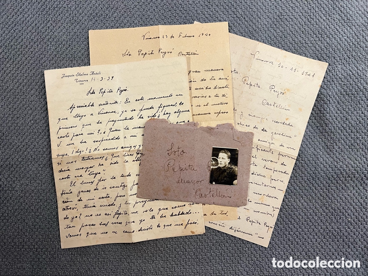 Documenti antichi: VINAROZ Castell&oacute;n. Una historia de amor en la Postguerra.. Joaqu&iacute;n y Pepita.. Cartas.. (h.1940?)