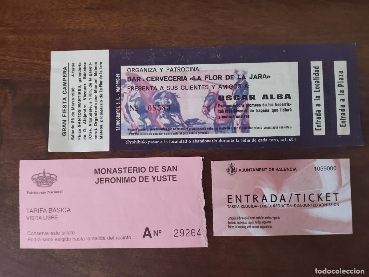 Documentos antiguos: Entradas varias. Capea, Lonja de la seda de Valencia 6 Monasterio de Yuste. - Foto 1