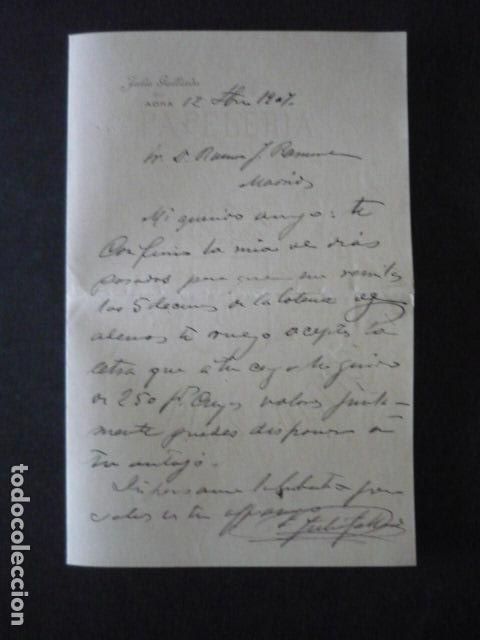 Documentos antiguos: ADRA ALMERIA CARTE DE JULIO GALLARDO A COMERCIANTE DE MADRID 1907
