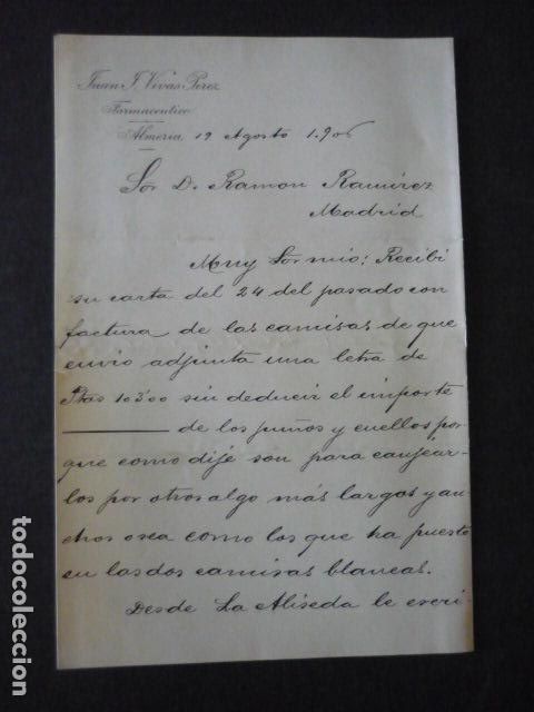 Old Documents: ALMERIA FARMACEUTICO J. VIVAS PEREZ CARTA 1906