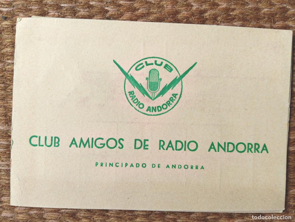 Documentos antiguos: RADIO ANDORRA - CLUB DE AMIGOS 1957
