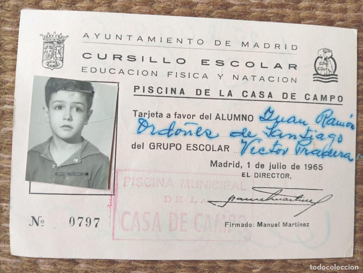 Documentos antiguos: PISCINA DE LA CASA DE CAMPO - MADRID 1965 - CURSILLO DE NATACION