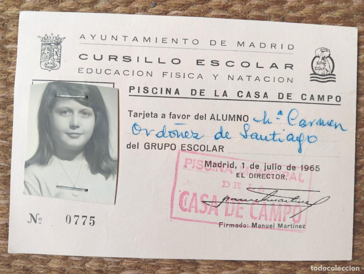 Documentos antiguos: PISCINA DE LA CASA DE CAMPO - MADRID 1965 - CURSILLO DE NATACION