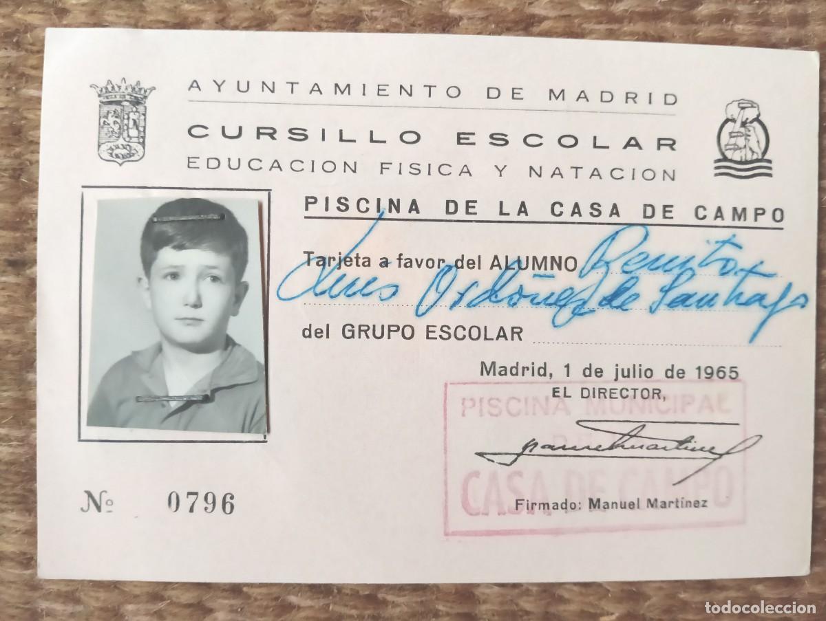 Documentos antiguos: PISCINA DE LA CASA DE CAMPO - MADRID 1965 - CURSILLO DE NATACION