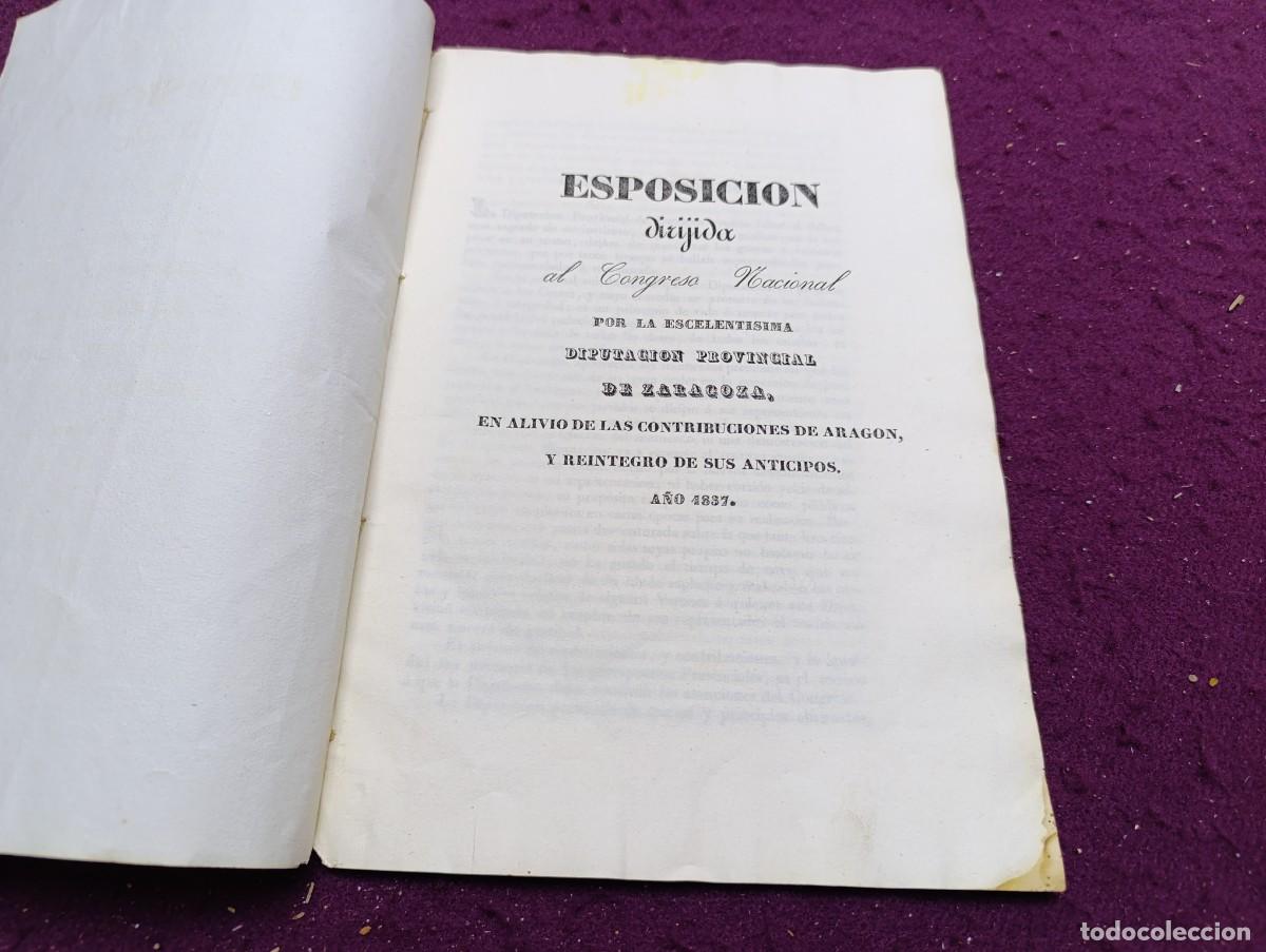 Documents Anciens: 1837, Antiguo Documento, Zaragoza, Exposici&oacute;n de Congreso Nacional, alivio contribuciones