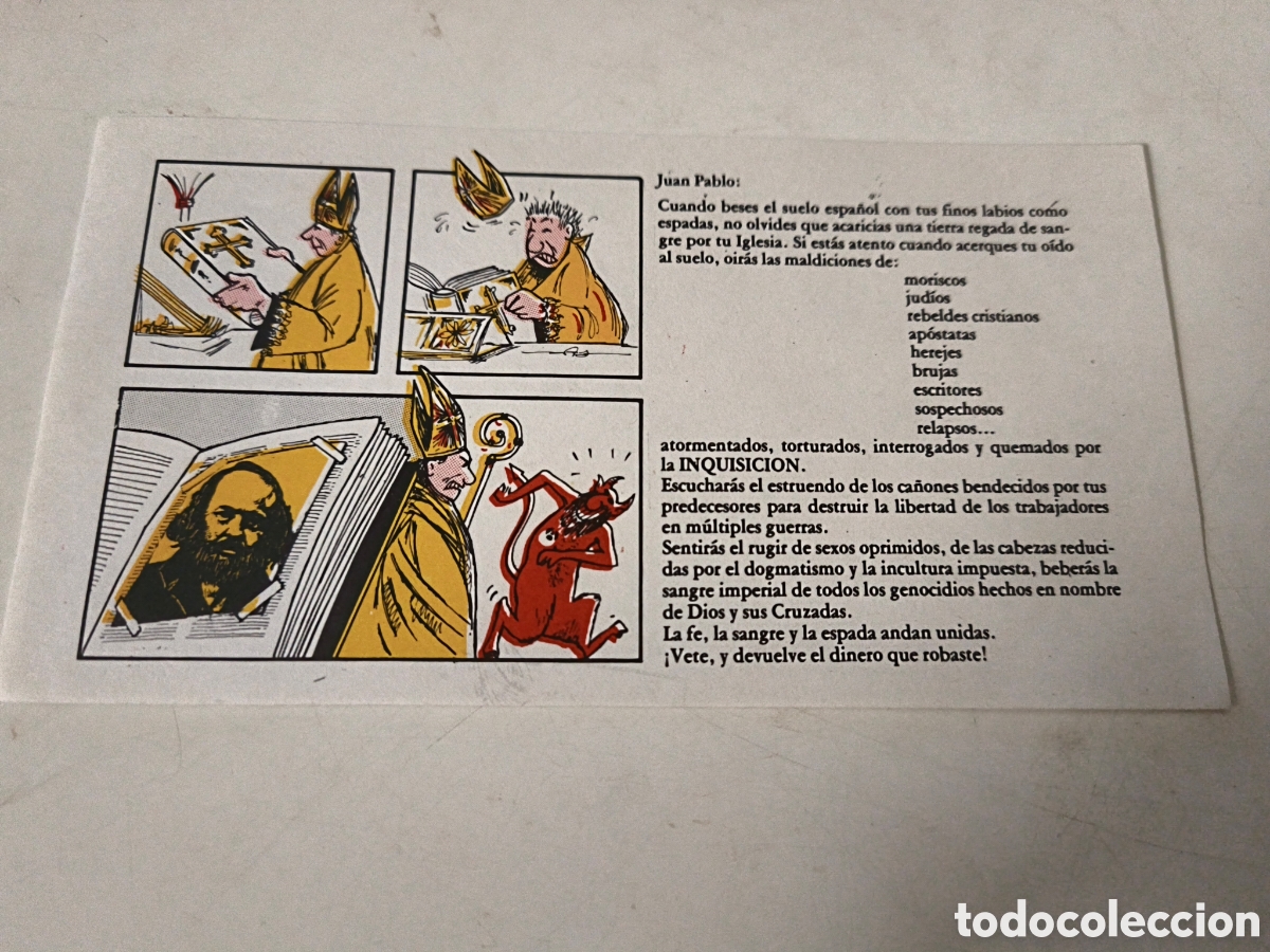 Documentos antiguos: Panfleto contra el Papa Juan Pablo II.