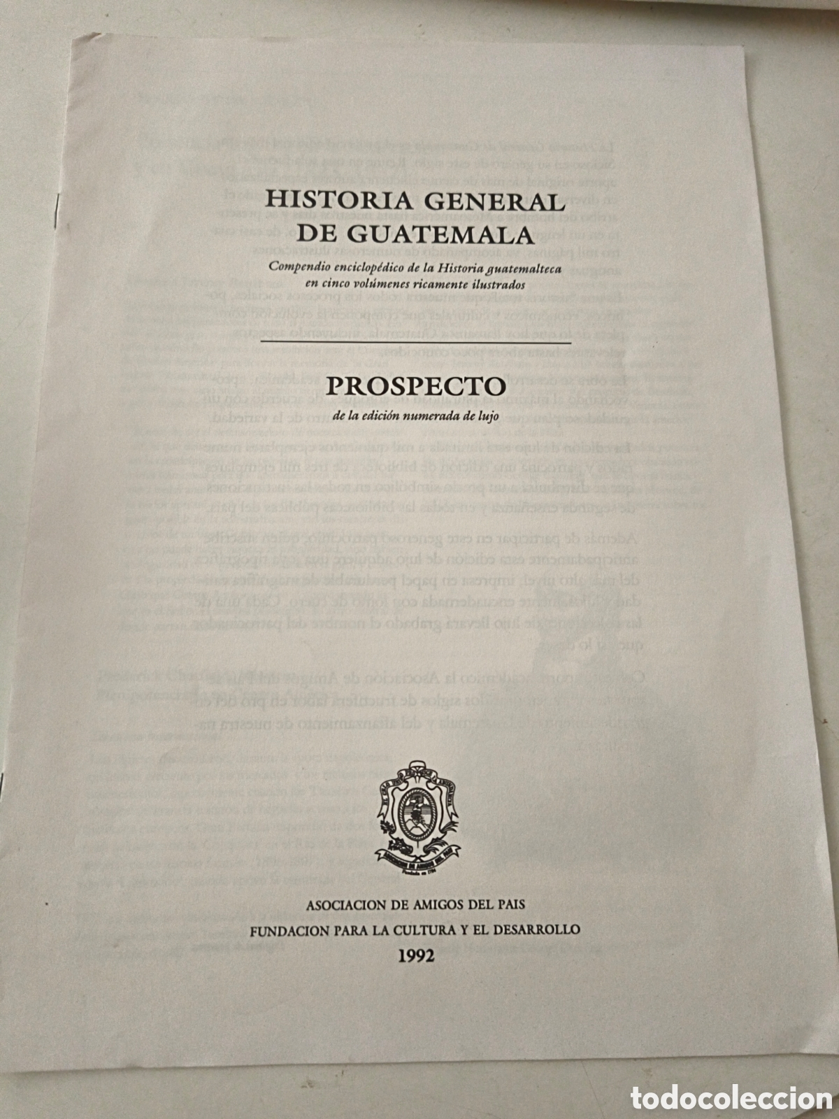 Documentos antiguos: Historia general de Guatemala. Prospecto.