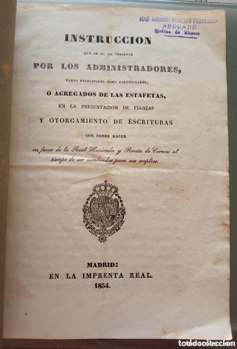 Documentos antiguos: INSTRUCCION QUE SE HA DE OBSERVAR POR ADMINISTRADORES EN LA PRESENTACI&Oacute;N DE FIANZAS Y ESCRITURAS
