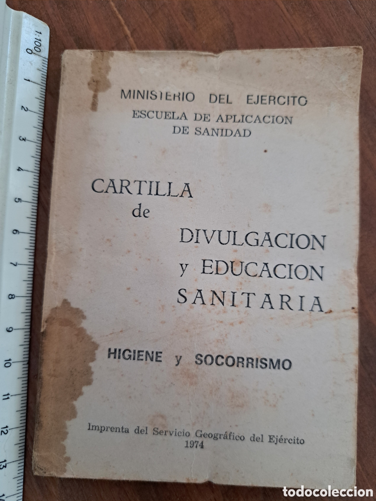 Documentos antiguos: Jml Militar, Ministerio del Ejercito, Sanidad, Cartilla educ. Sanitaria, Higiene y Socorrismo 1974.