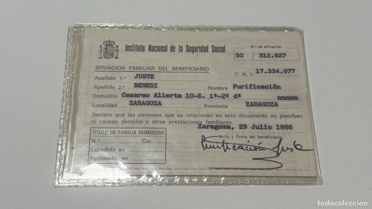 Documentos antiguos: Cartilla SEGURIDAD SOCIAL 1978 ZARAGOZA