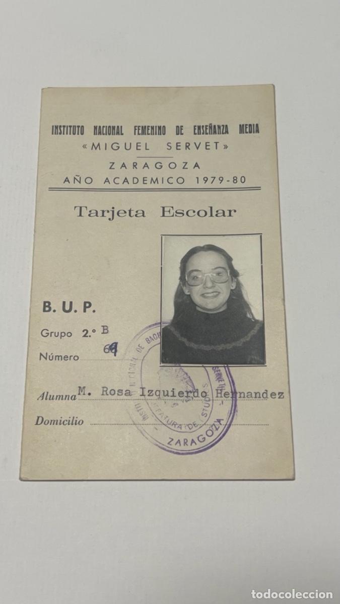 Documentos antiguos: Carnet INSTITUTO FEMININO ENSE&Ntilde;ANZA MIGUEL SERVET 1979/80 TARJETA ESCOLAR