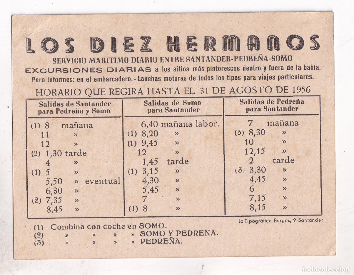 Documentos antiguos: TARJETA. CELESTINO RODR&Iacute;GUEZ. PIEZAS DE RECAMBIO PARA COCHES Y CAMINIONES. SANTANDER. DORSO HORARIO
