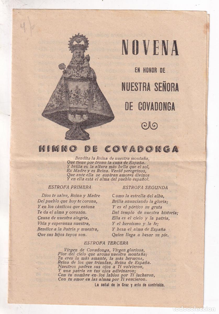 Documentos antiguos: HIMNO Y NOVELA DE NUESTRA SE&Ntilde;ORA DE COVADONGA. ASTURIAS. CANGAS DE ON&Iacute;S