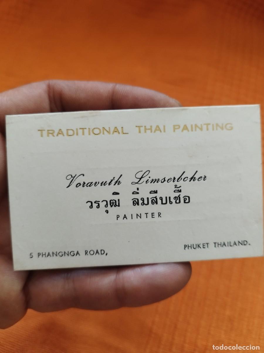 Documentos antiguos: Tarjeta de visita de Voravuth Limserbcher, pintor especializado en pintura tradicional tailandesa.