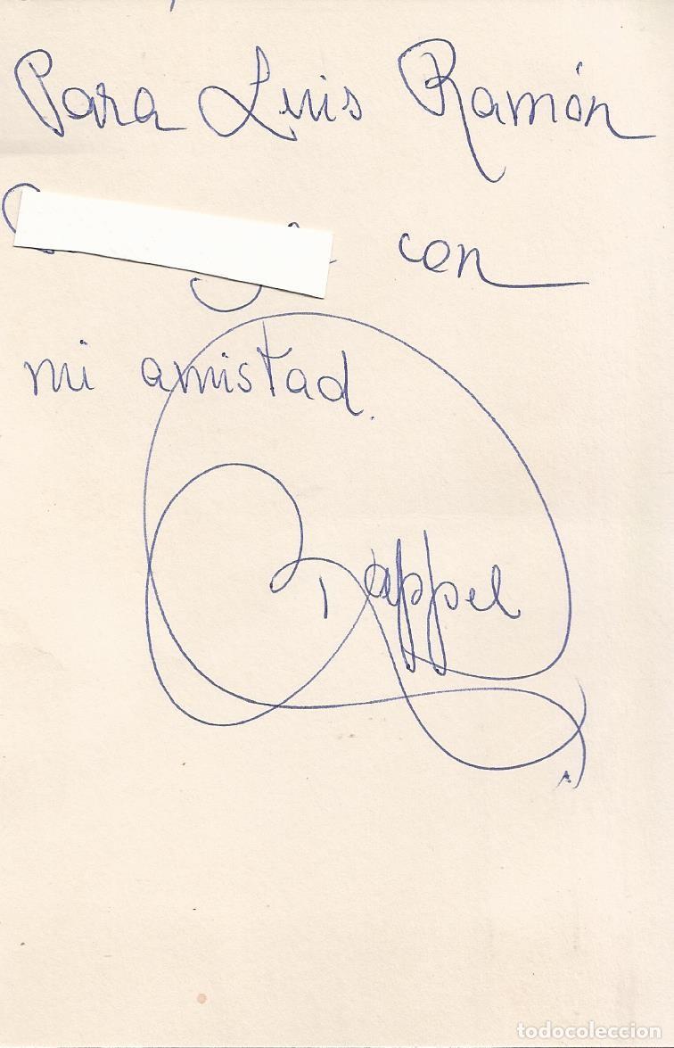 Documentos antiguos: Rappel. Hoja papel firmada y dedicada. 1995. Vidente, modista. 15x10 cm.