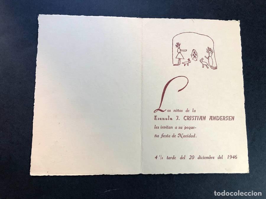 Documentos antiguos: BARCELONA 1946 / INVITACI&Oacute;N FIESTA NAVIDAD / ESCUELA J. CRISTIAN ANDERSEN