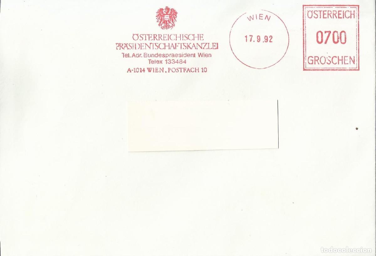Documentos antiguos: Sobre Osterreichische Prasidentschaftskanzlei. Wien. Viena. 1992. Austria. Canciller&iacute;a Presidencial