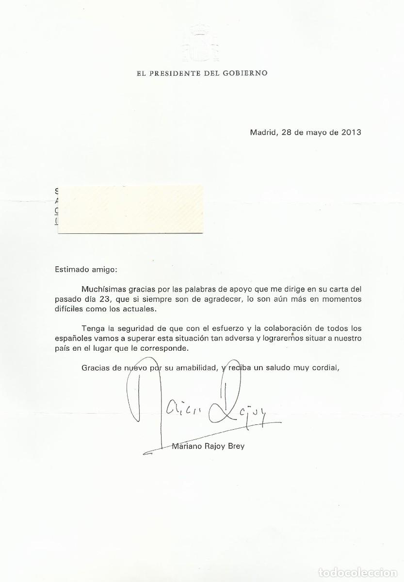 Documentos antiguos: Documento Mariono Rajoy. 2013. Firmado serigrafiado. Presidente del Gobierno. 29,5x21 cm. Papel.