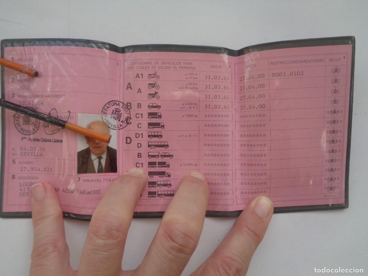 Documentos antiguos: PERMISO DE CONDUCCION , CARNET CONDUCIR . EN FUNDA CON AGUILA DE SAN JUAN . SEVILLA 1998
