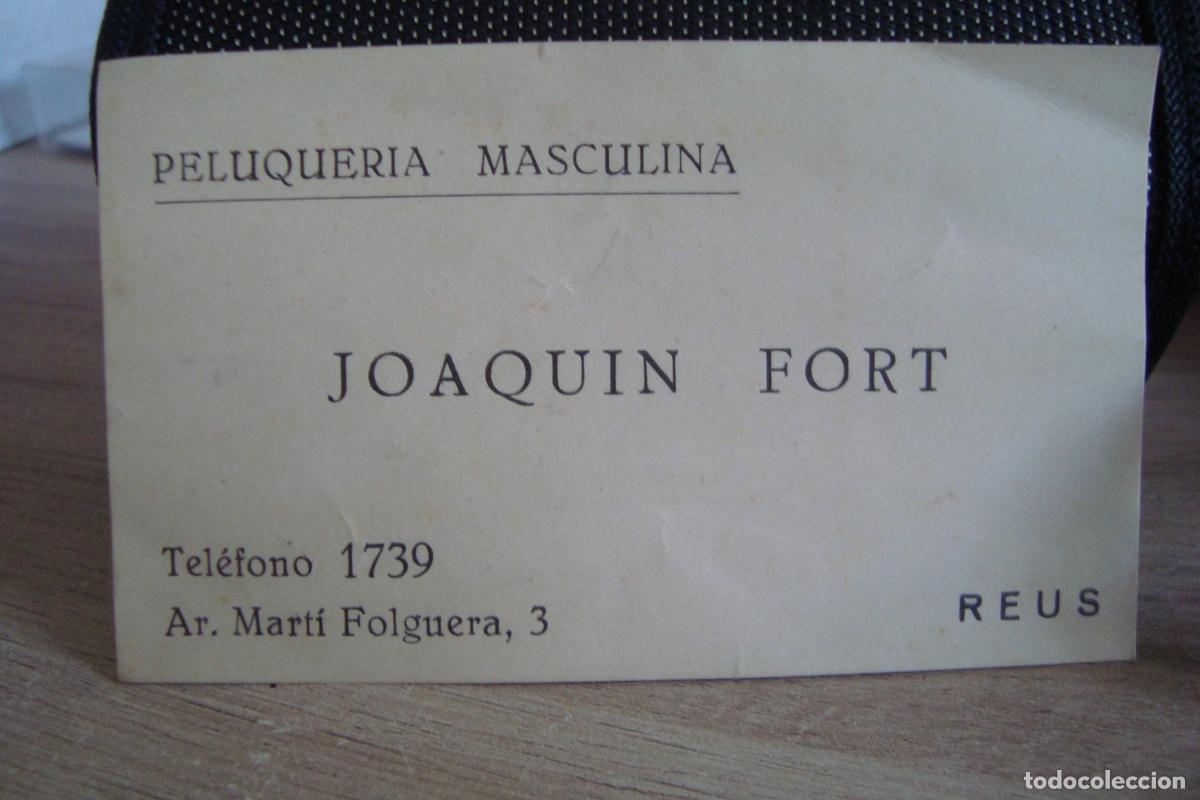 Documentos antiguos: ANTIGUA TARJETA COMERCIAL. PELUQUERIA MASCULINA. JOAQUIN FORT. REUS