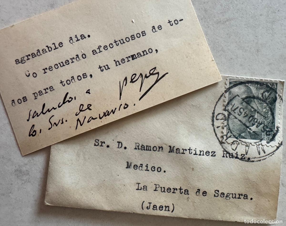 Documentos antiguos: CARTA DEL ESCRITOR JOS&Eacute; MART&Iacute;NEZ RUIZ AZOR&Iacute;N A SU HERMANO RAM&Oacute;N M&Eacute;DICO EN LA PUERTA DE SEGURA - 1945