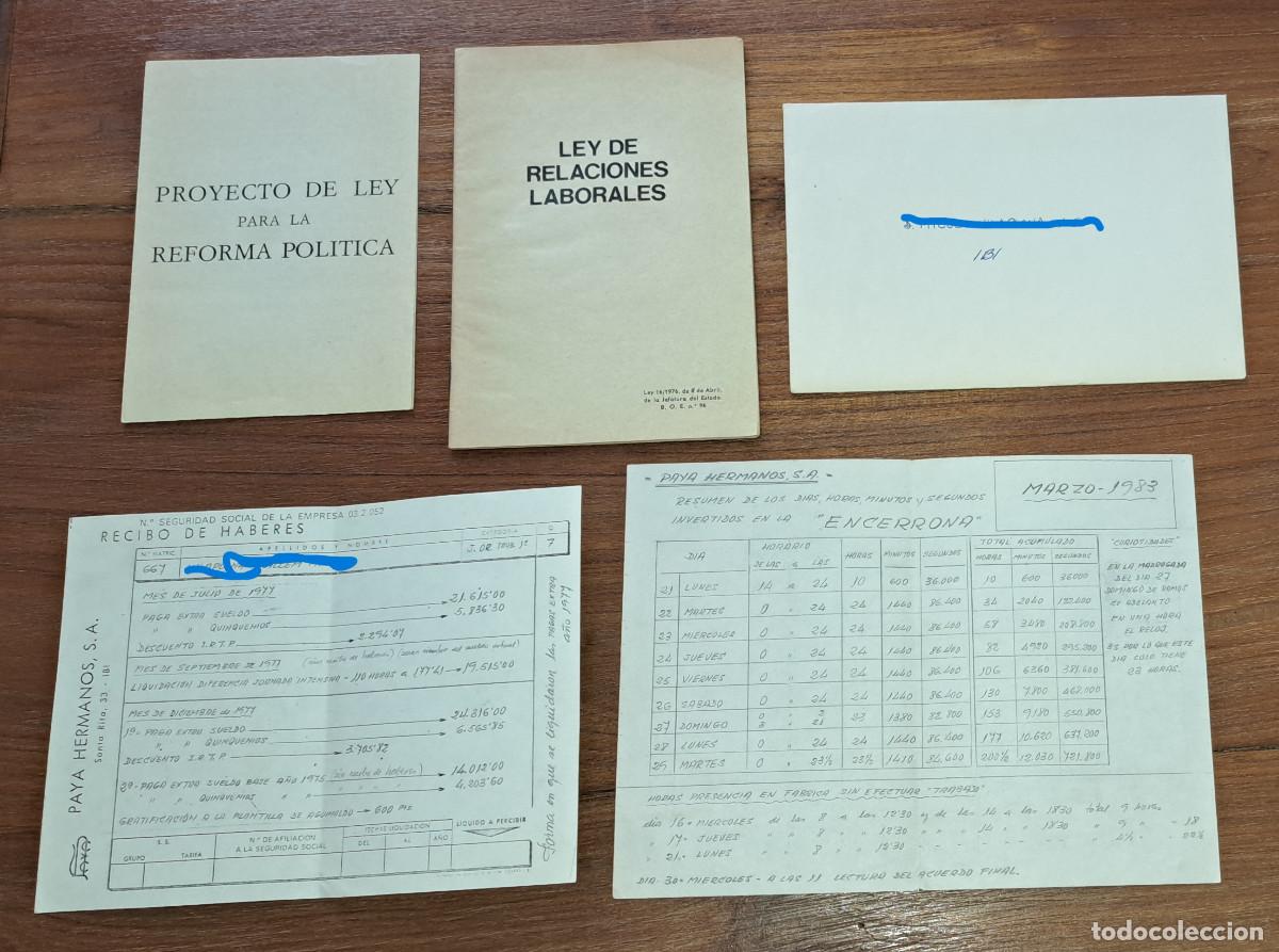 Documentos antiguos: PAY&Aacute; HNOS - IBI ( Alicante ) - DOCUMENTACI&Oacute;N ENCIERRO TRABAJADORES MARZO 1983