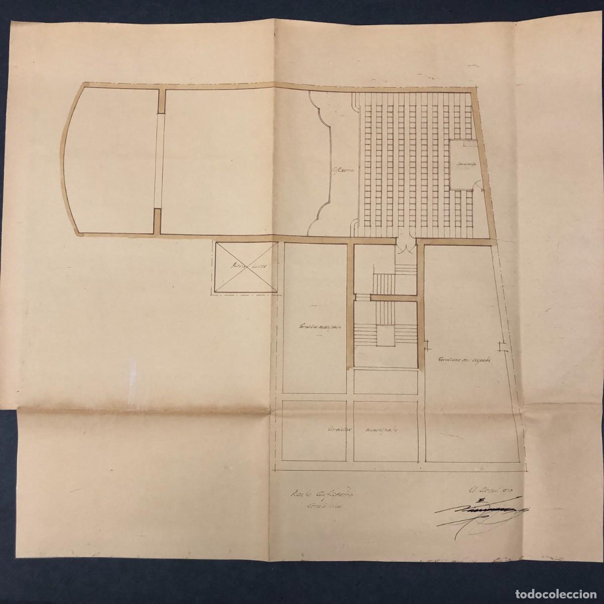 Documentos antiguos: PLANO - PROYECTO DE REFORMA DEL TEATRO MUNICIPAL DE BALAGUER - L&Eacute;RIDA 1945 - RAR&Iacute;SIMO / 470