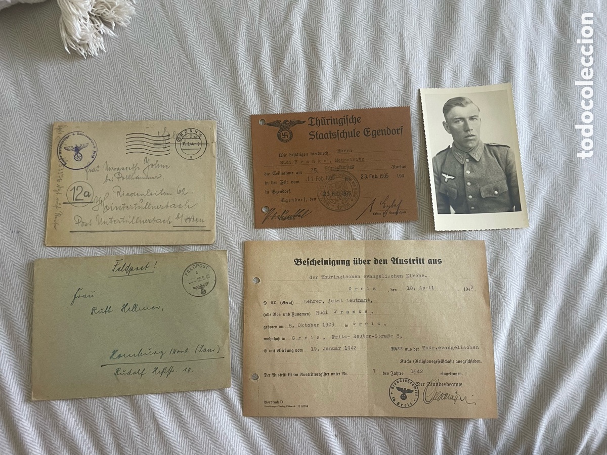 Documentos antiguos: Lote Hist&oacute;rico Original II Guerra Mundial - Documentaci&oacute;n y Feldpost de Oficial Alem&aacute;n (Rudi Franke)