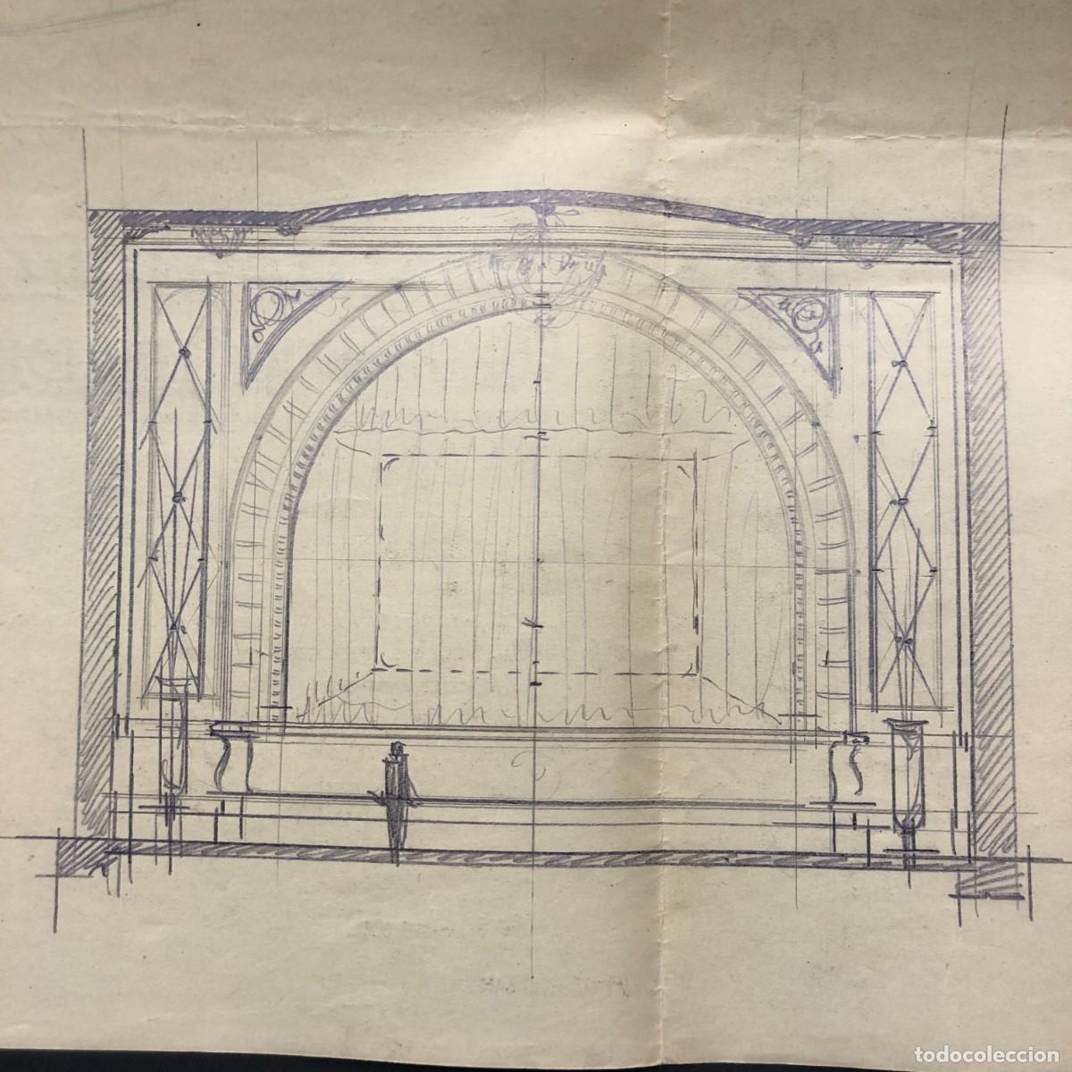 Documentos antiguos: PLANO ORIGINAL - PROYECTO DE REFORMA DEL TEATRO MUNICIPAL DE BALAGUER - L&Eacute;RIDA 1945 - RAR&Iacute;SIMO / 479