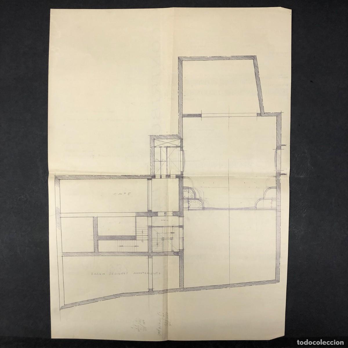Documentos antiguos: PLANO ORIGINAL - PROYECTO DE REFORMA DEL TEATRO MUNICIPAL DE BALAGUER - L&Eacute;RIDA 1945 - RAR&Iacute;SIMO / 483