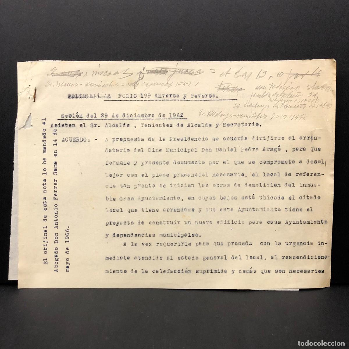 Documentos antiguos: DOCUMENTACI&Oacute;N DEL CINE - CINEMA MUNICIPAL DE BALAGUER - L&Eacute;RIDA - RARA / 488