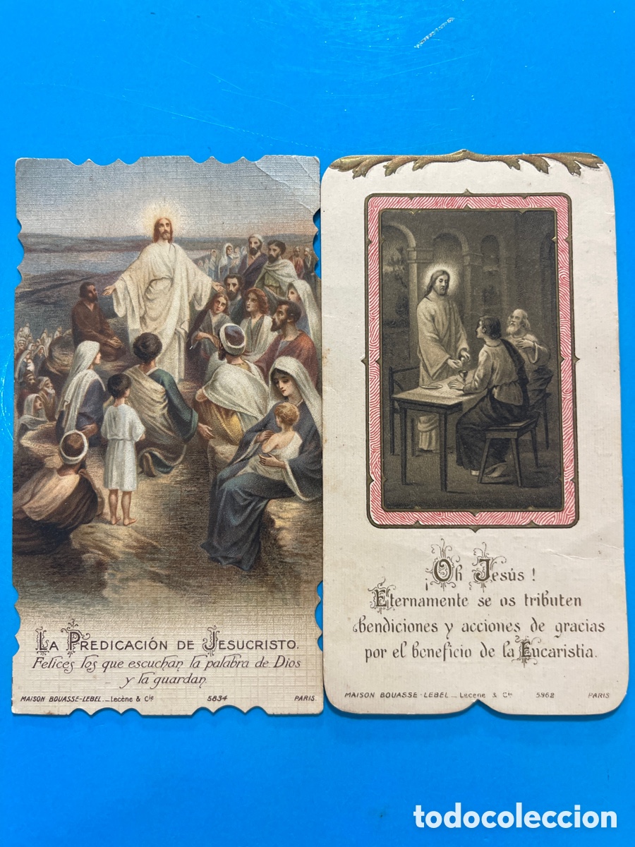 Documentos antiguos: 2 Estampas Comuni&oacute;n Andujar 1914-18