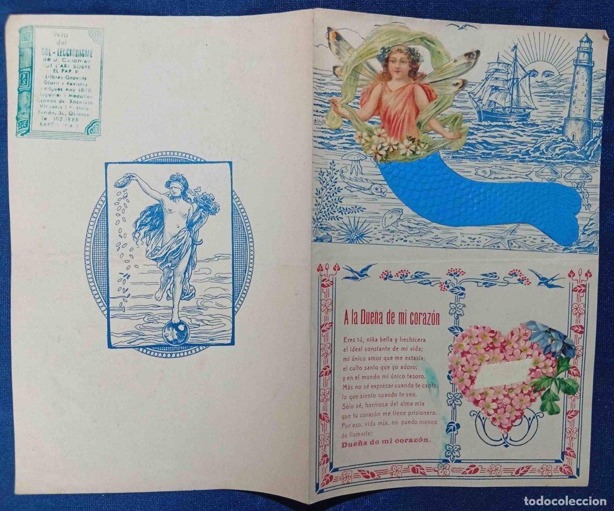 Old Documents: PAPEL DE CARTA CON CROMOS ENGANCHADOS PARA ESCRIBIR A LA DUE&Ntilde;A DE MI CORAZ&Oacute;N. S/F.
