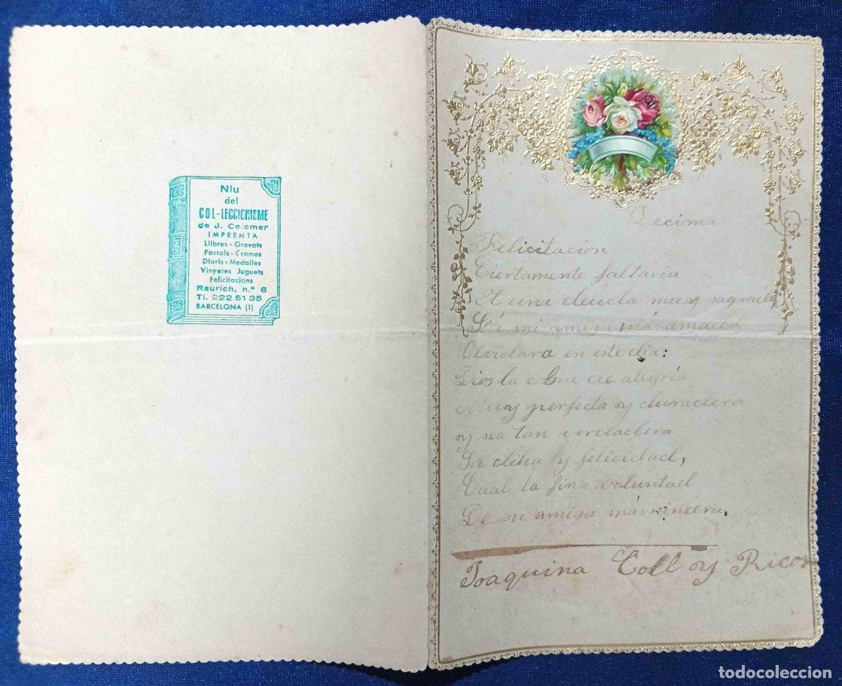 Documentos antiguos: PAPEL DE CARTA CON CROMO ENGANCHADO Y CON TEXTO ESCRITO A NUESTRO CARO T&Iacute;O. S/F..