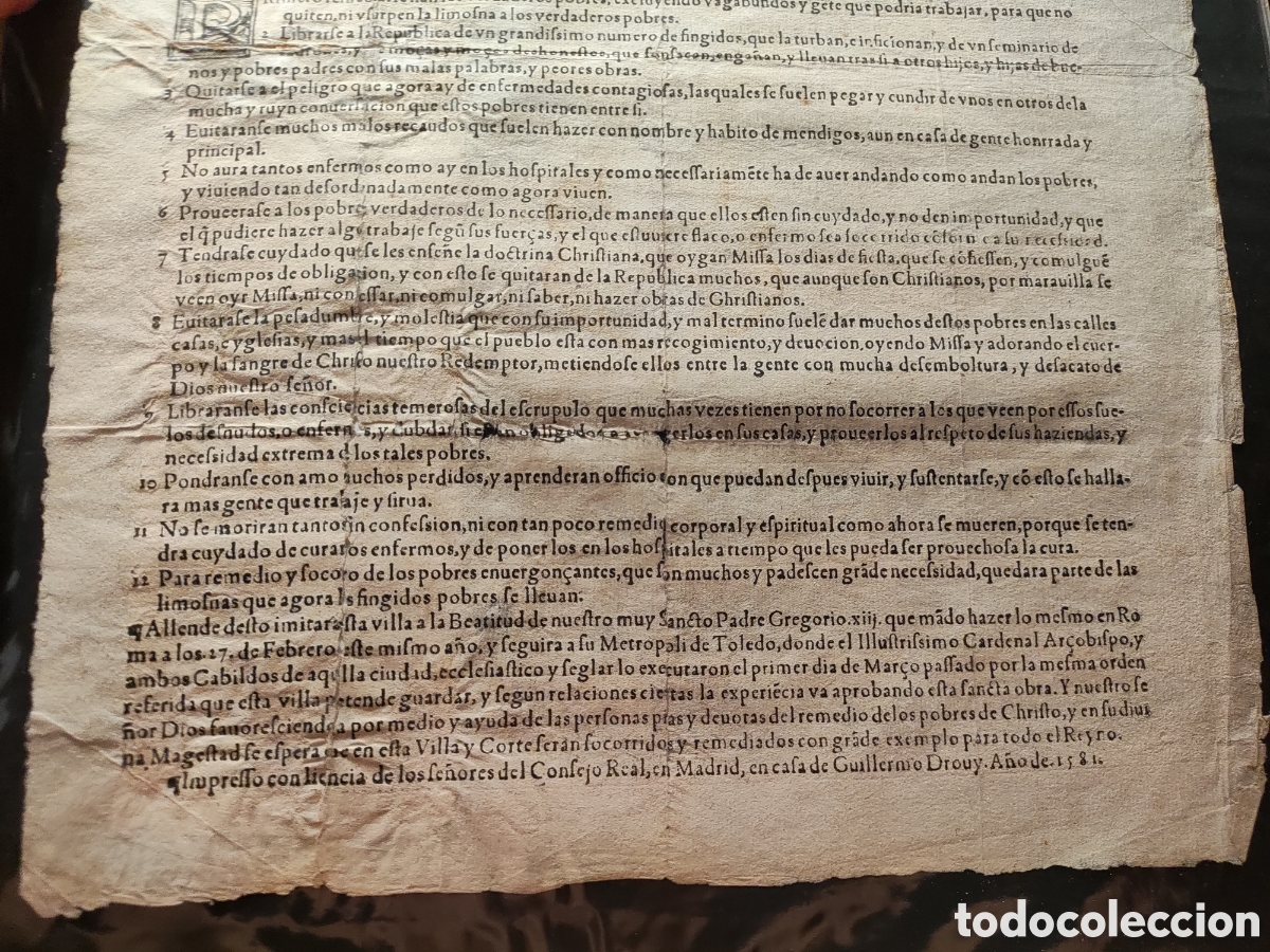 Documentos antiguos: MADRID, FUNDACI&Oacute;N DEL HOSPICIO DE MADRID 1581 - Foto 12